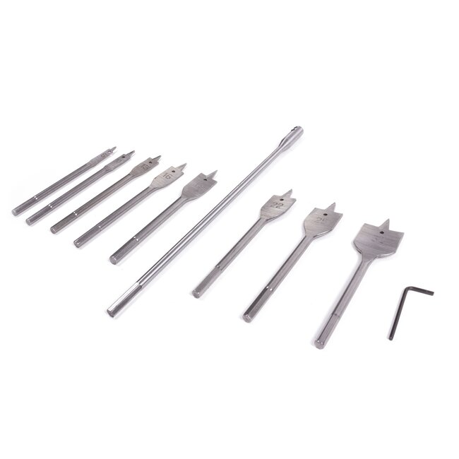 Benson Speedboor Set - 10-delig - Inclusief Verlengstuk - Voor Zachthout - 6-kant