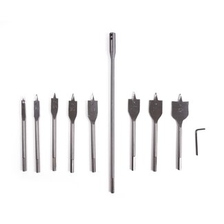 Benson Speedboor Set - 10-delig - Inclusief Verlengstuk - Voor Zachthout - 6-kant