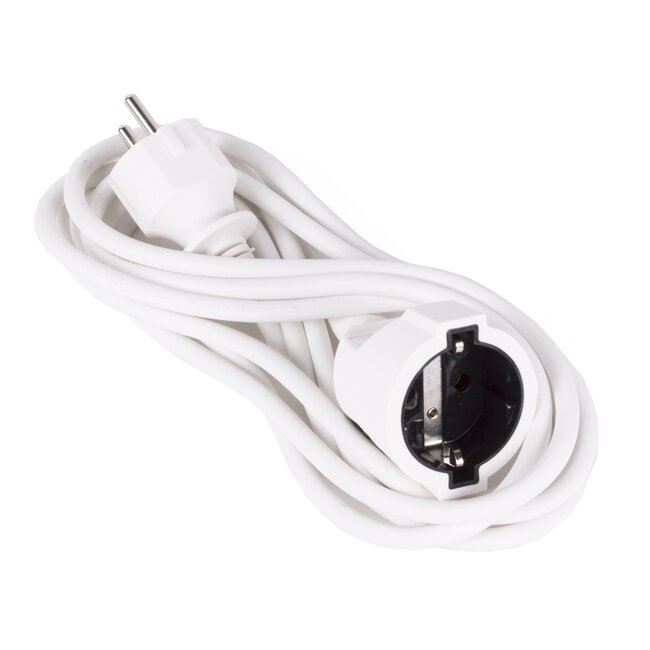 Benson Verlengsnoer - 3 meter - met randaarde stekker - wit