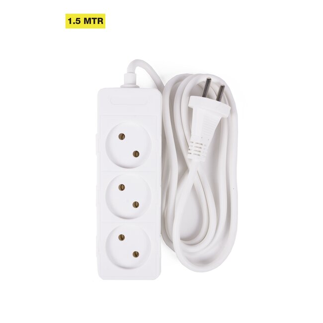 Benson Stekkerdoos - 3-voudig - 1.5 meter kabel - wit - compact ontwerp