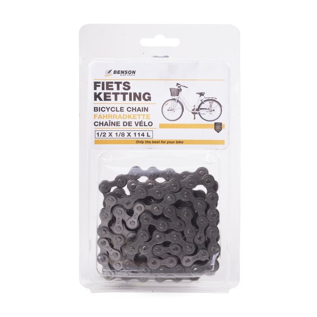 Benson Fietsketting - 114 schakels - snelle verbinding - 1/2 x 1/8 - 1835 mm - duurzaam