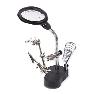 Benson Derde Handje - met LED Vergrootglas - Soldeerbout Houder