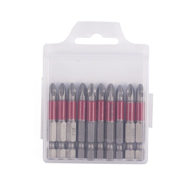 Hofftech Bitset - S2 Staal - PZ2 - 50 mm - 10 stuks - Anti-slip