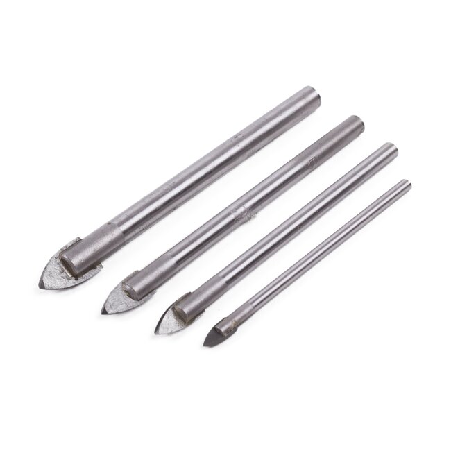 Benson Glasboorset - Voor glas, spiegels en tegels - 4 maten - 4 stuks