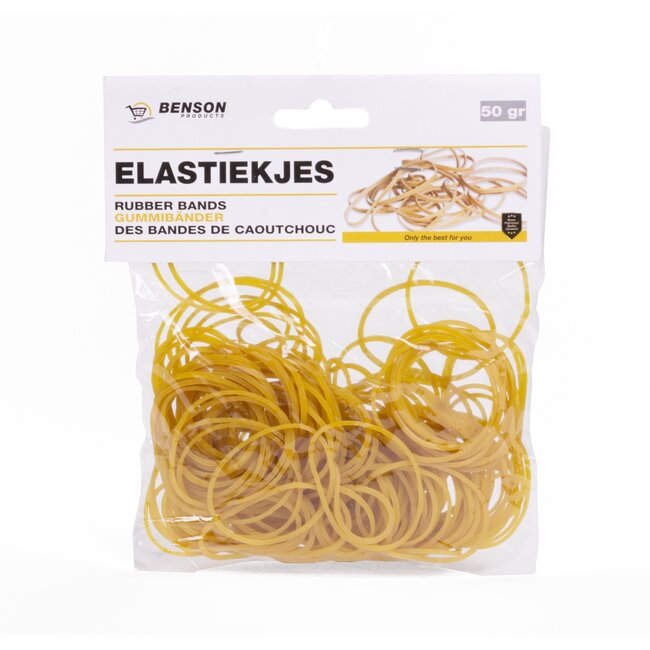 Benson Elastiekjes - 1.5 mm x 40 mm - 50 gram - ca 330 stuks - Duurzaam materiaal