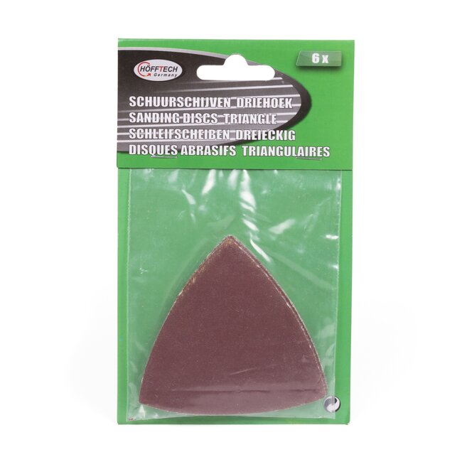 Hofftech Multitool schuurpapier - driehoekig - houtbewerking - 80 mm - 6 stuks