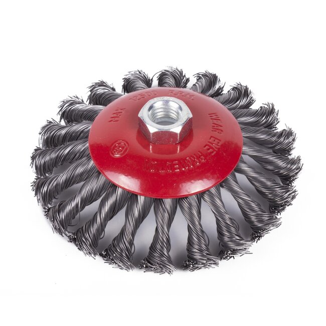 Benson Staalborstel 100 mm met getordeerd draad en 6 mm as voor metaal, hout, steen en lasnaden