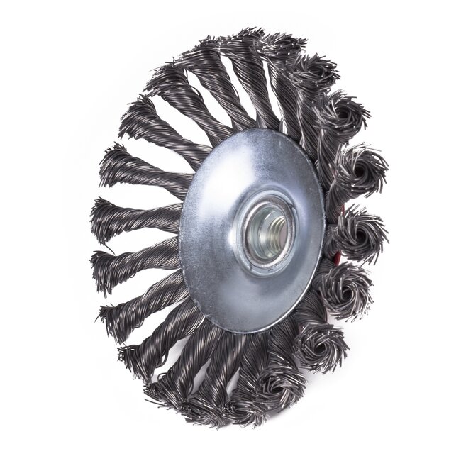 Benson Staalborstel 100 mm met getordeerd draad en 6 mm as voor metaal, hout, steen en lasnaden