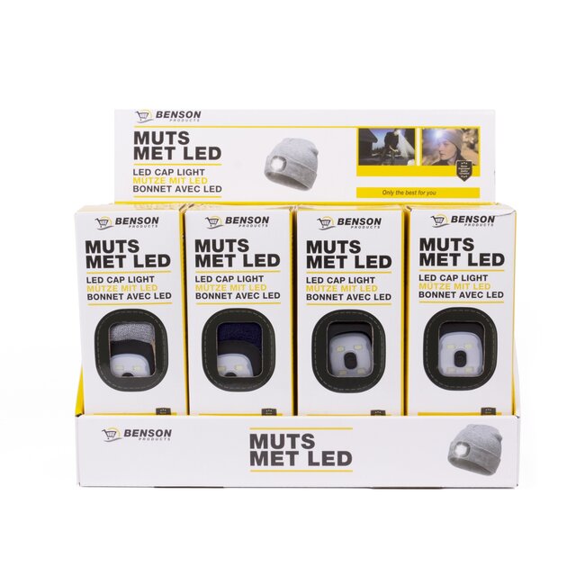 Benson Warme muts met LED-verlichting - Veiligheid en stijl - Mix kleur