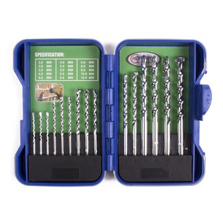 Hofftech Steen- en betonborenset - 15-delig - 3 t/m 10 mm - Inclusief opbergcassette