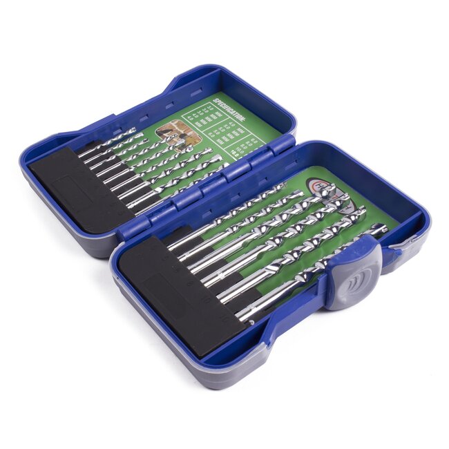 Hofftech Steen- en betonborenset - 15-delig - 3 t/m 10 mm - Inclusief opbergcassette