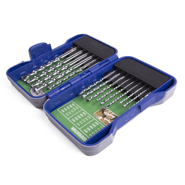 Hofftech Steen- en betonborenset - 15-delig - 3 t/m 10 mm - Inclusief opbergcassette