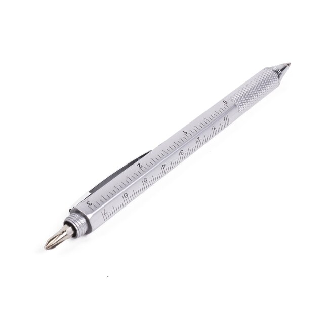 Benson Multi Pen met Waterpas & Schroevendraaier - Plat / Kruis - RVS