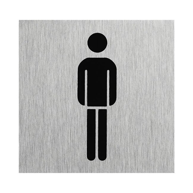 Seilflechter Deurbordje - Aluminium - " Pictogram Heren " - 60 x 60 mm