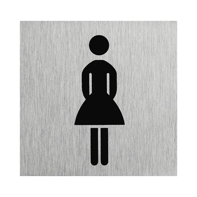 Seilflechter Deurbordje - Aluminium - " Pictogram Dames " - 60 x 60 mm