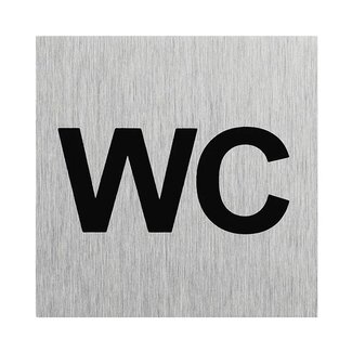 Seilflechter Deurbordje - Aluminium - " WC " - 60 x 60 mm