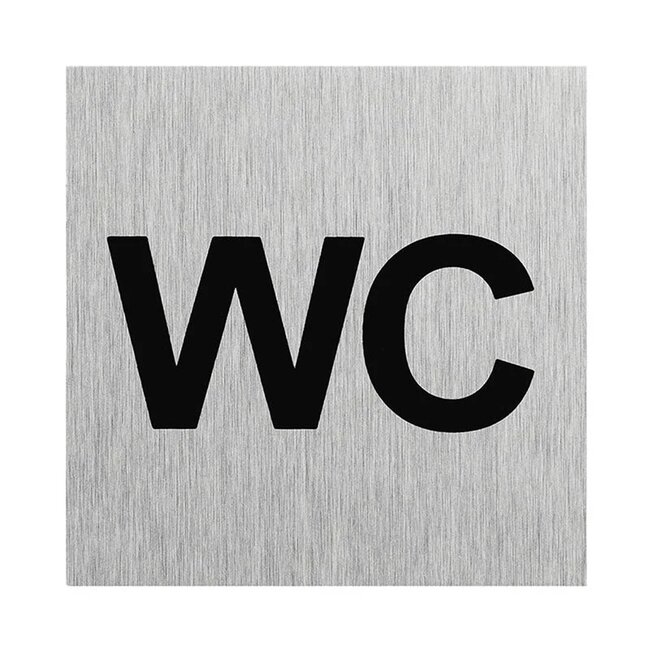 Seilflechter Aluminium deurbordje - WC - 60 x 60 mm - Vierkant