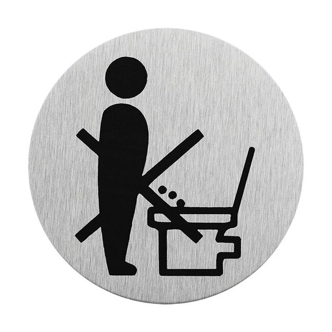 Seilflechter Deurbordje - Aluminium - "Niet staand urineren" - Ø 75 mm