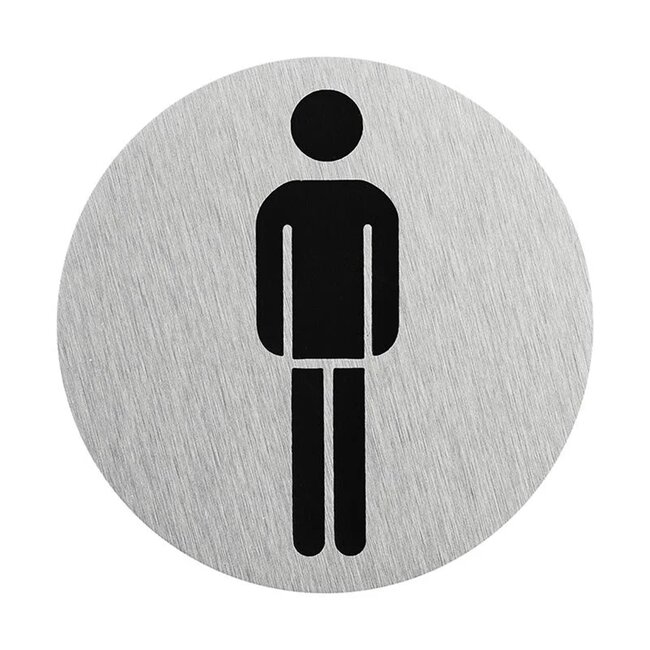 Seilflechter Deurbordje - Aluminium - " Pictogram Heren WC " - Ø 75 mm