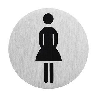 Seilflechter Deurbordje - Aluminium - " Pictogram Dames WC " - Ø 75 mm