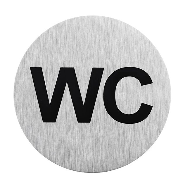 Seilflechter Deurbordje - Aluminium - " WC " - Ø 75 mm