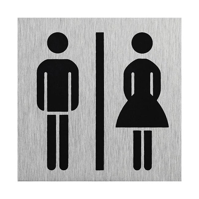 Seilflechter Deurbordje - Aluminium - Pictogram Man/Vrouw - 60 x 60 mm