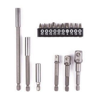 Benson Bit verlenger set - 60, 100 en 150 mm - 16 delig - chroom vanadiumstaal - magnetisch