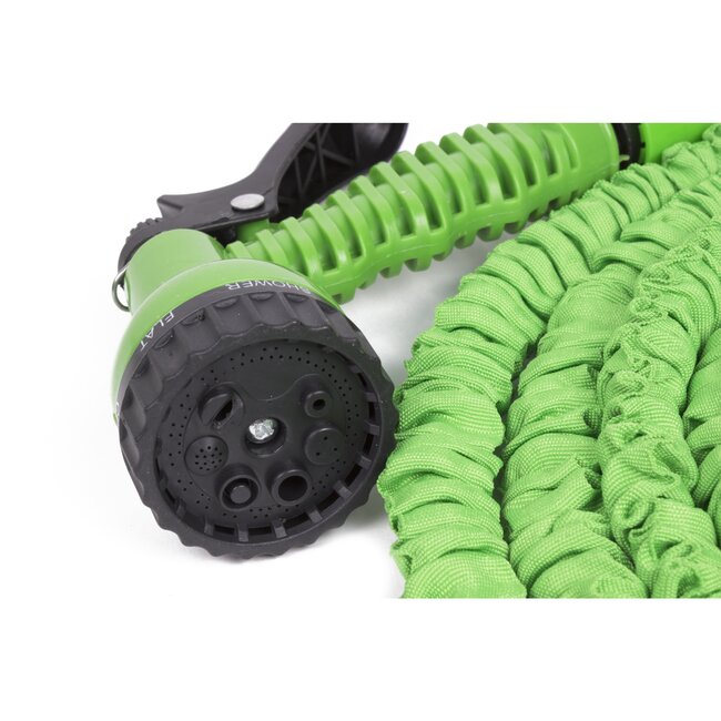 Benson Flexibele tuinslang met 7 standen sproeikop - 15 meter - groen - knikvrij
