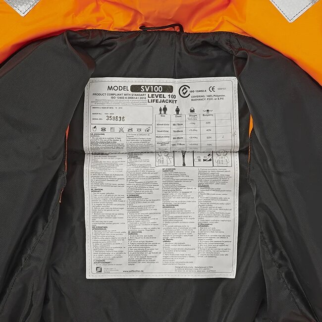 Seilflechter Reddingsvest voor kinderen - 30-40 kg - 50N drijfvermogen - met fluitje en kraag - CE en ISO gecertificeerd