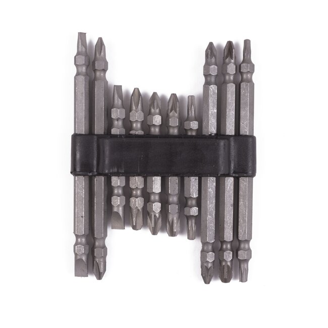 Benson Dubbele bitset - 10 delig - 65 en 110 mm - Pozidriv, Philips, Torx