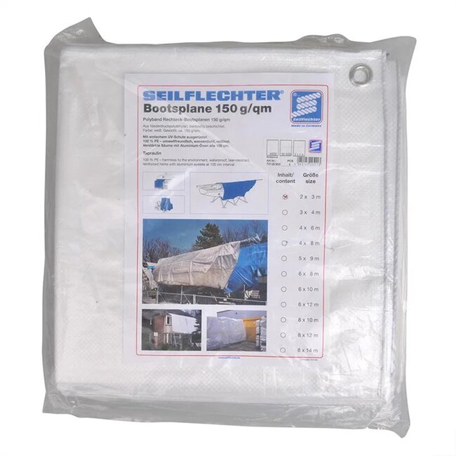 Seilflechter Afdekzeil - Polyester - Waterdicht en uv-bestendig - 2 x 3 meter - Wit