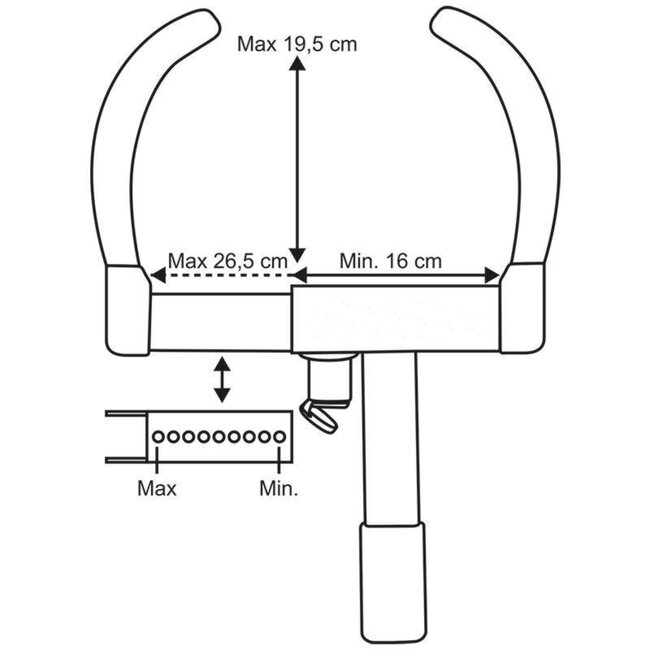 Benson Wielklem - Maximale bandbreedte 265 mm - Inclusief 2 sleutels - Geschikt voor aluminium en staal velgen