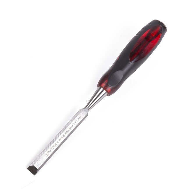 Hofftech Houtbeitel - Soft Grip Handvat - 13 mm - Ergonomisch - Duurzaam - Rood/Zwart