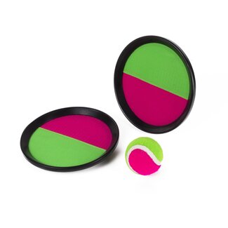 Benson Vangbal set - klittenband - Ø 19 cm - roze/groen - 3-delig