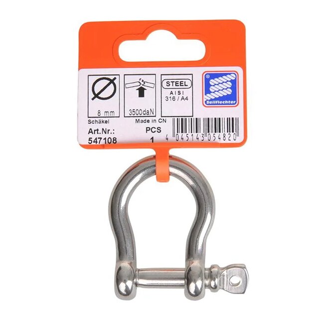Seilflechter Harpsluiting kort model - 8 mm - RVS AISI 316 - Zeewaterbestendig