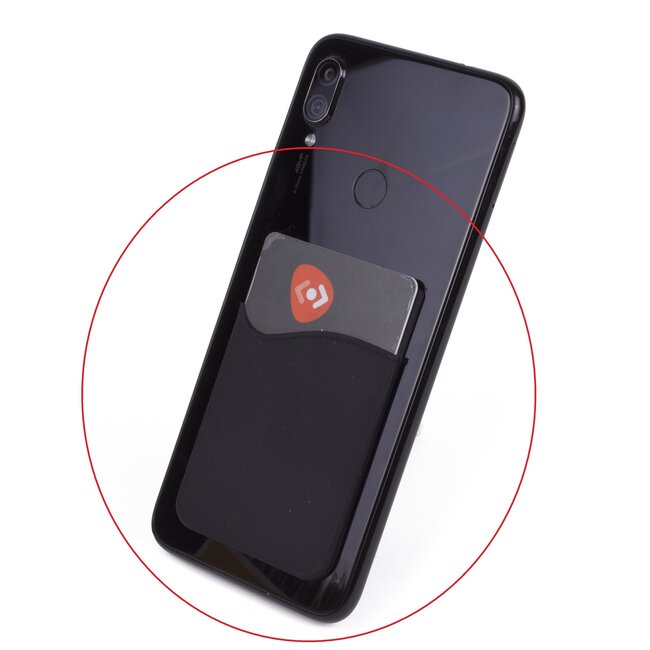 Benson Handige silicone pasjeshouder - zwart - 57 x 91 mm - universeel