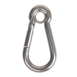 Seilflechter Karabijnhaak - gesloten oog - roestvast staal - 100 mm - zilver