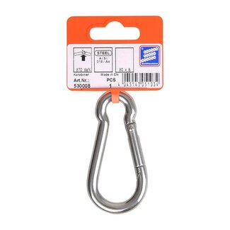 Seilflechter Karabijnhaak - RVS 316 - Corrosiebestendig - 80 mm - Zilver