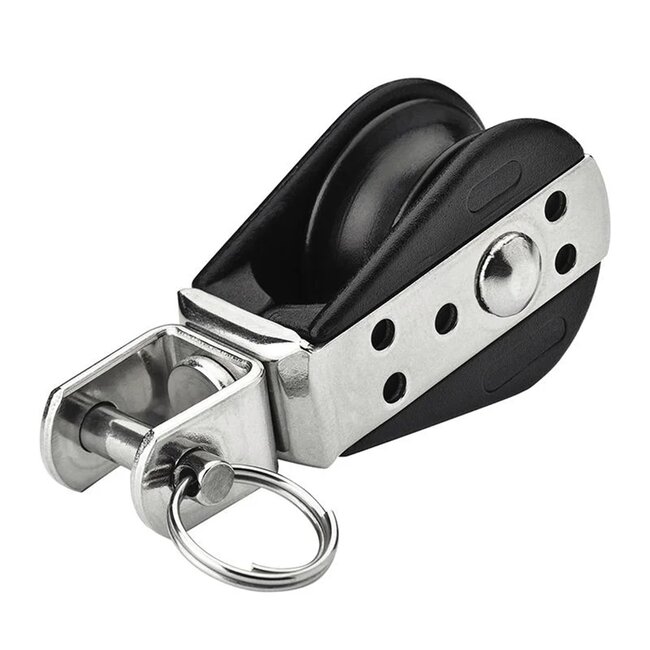 Seilflechter Mini blok - 1 schijfs - voor 6 mm koord - swivel - kogellager - 700 daN