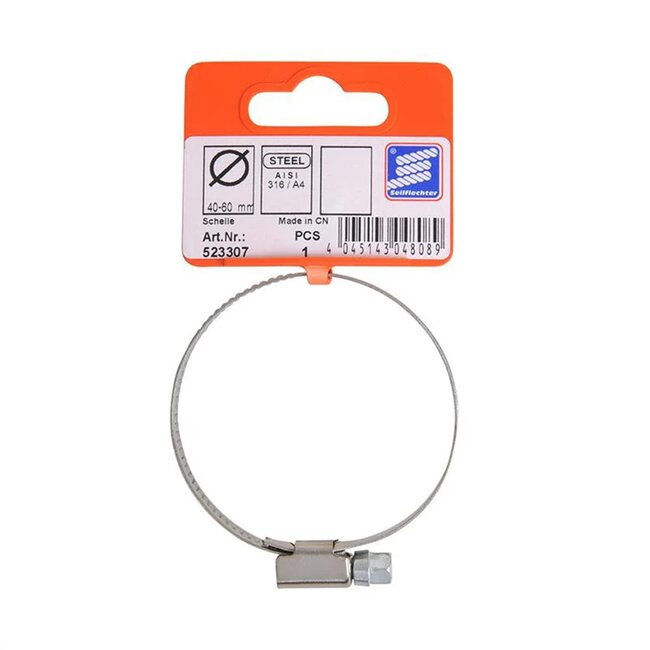 Seilflechter Universele slangklem - corrosiebestendig - 40-60 mm - RVS AISI 316