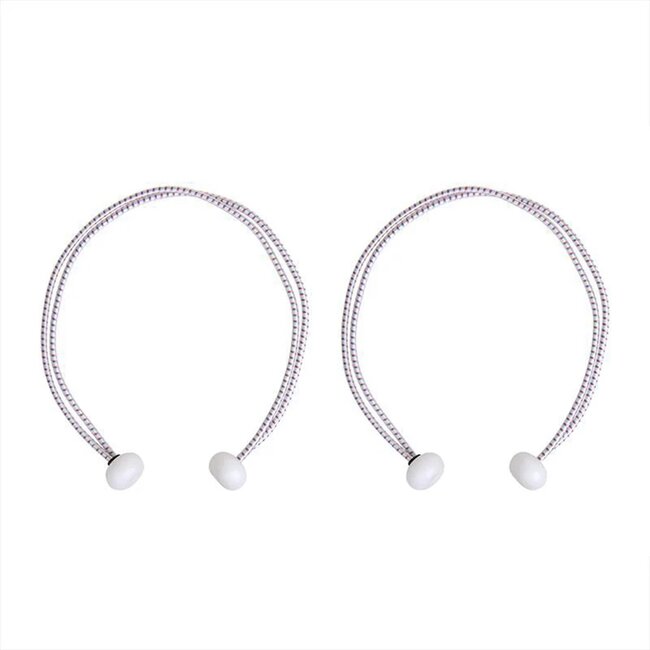 Seilflechter Zeilbinders met kunststof ballen - 50 cm - wit - set van 2