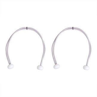 Seilflechter Zeilbinders met kunststof ballen - 40 cm - wit - set van 2