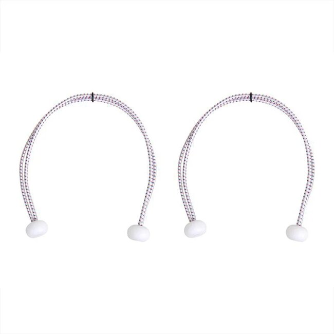 Seilflechter Zeilbinders met kunststof ballen - 40 cm - wit - set van 2