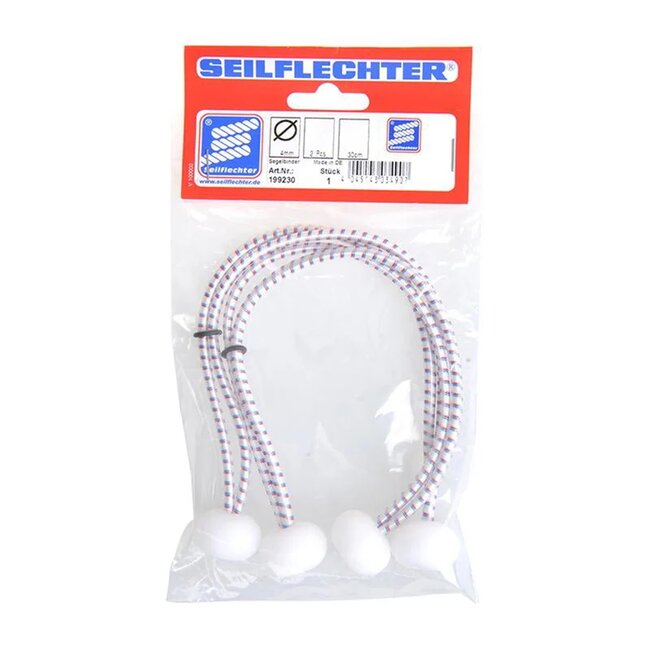 Seilflechter Zeilbinders met kunststof ballen - 30 cm - wit - 2 stuks