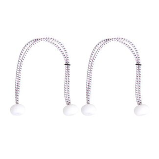 Seilflechter Zeilbinders met kunststof ballen - 30 cm - wit - 2 stuks