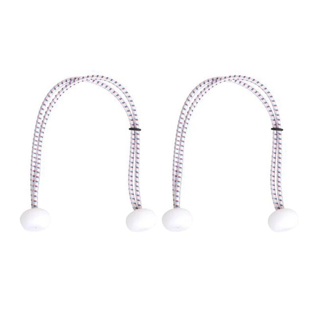 Seilflechter Zeilbinders met kunststof ballen - 30 cm - wit - 2 stuks