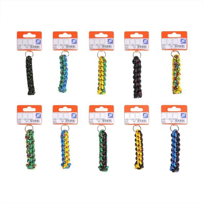 Seilflechter Korte, neon sleutelhanger - sterk gevlochten - met ring - per stuk