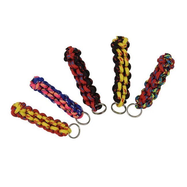 Seilflechter Korte, neon sleutelhanger - sterk gevlochten - met ring - per stuk