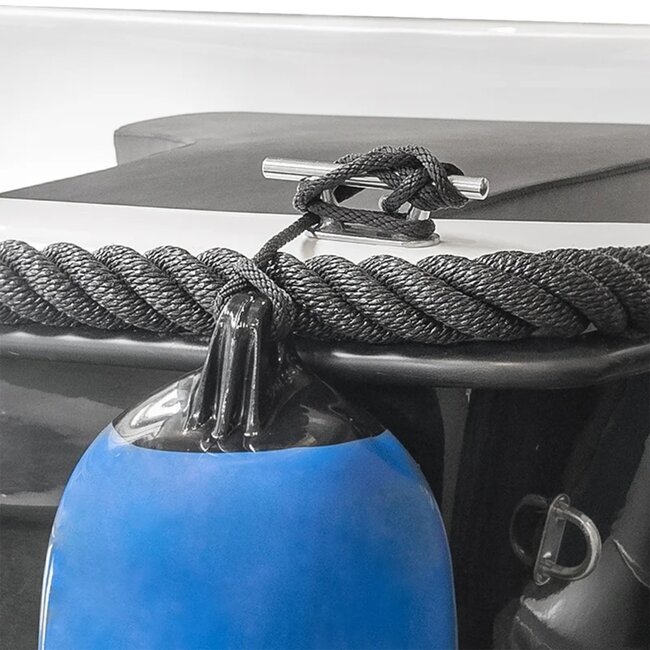 Seilflechter Fenderlijn - gevlochten polyester - lus - 150 cm - zwart