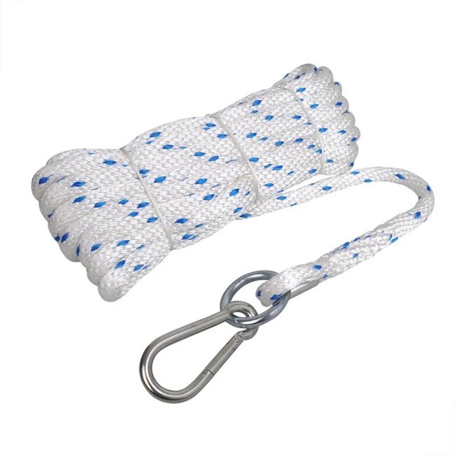 Seilflechter Bouwliftkabel - 16 mm - 15 meter - Ring en karabijnhaak - 240 kg draagvermogen